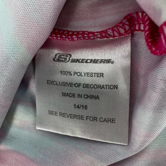 Skechers Active Pink Blue Geometric Tank Top Size 14/16 Girl’s - Picture 5 of 5